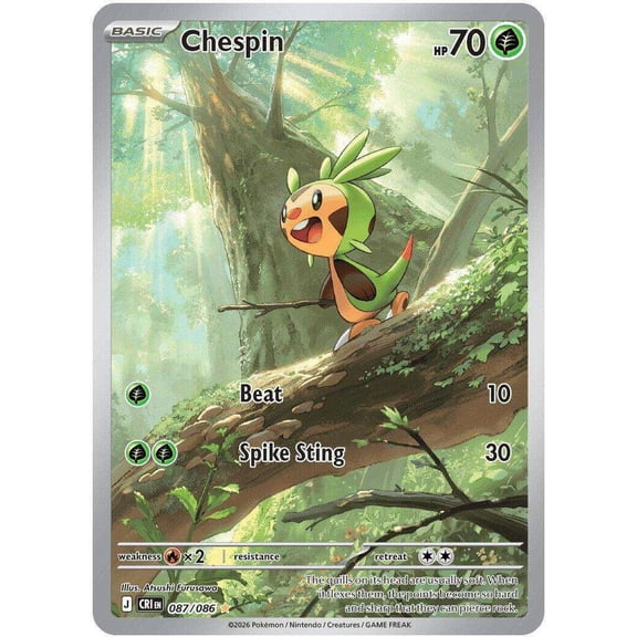 Pokemon Chaos Rising Illustrator Rare Chespin #87