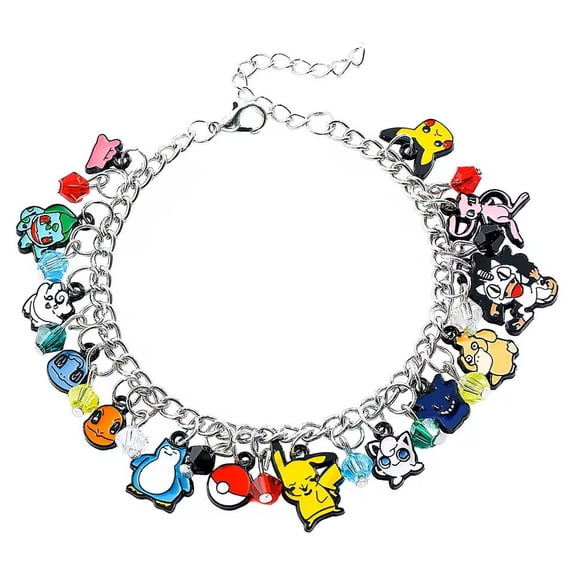 Pokemon Characters Themed 13 Charms Metal w/Enamel Finish Charm Bracelet