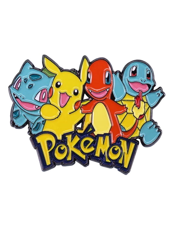 Pokemon Characters and Name 1.75 Inches Wide Enamel Metal Pin