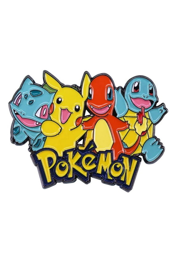 Pokemon Characters and Name 1.75 Inches Wide Enamel Metal Pin
