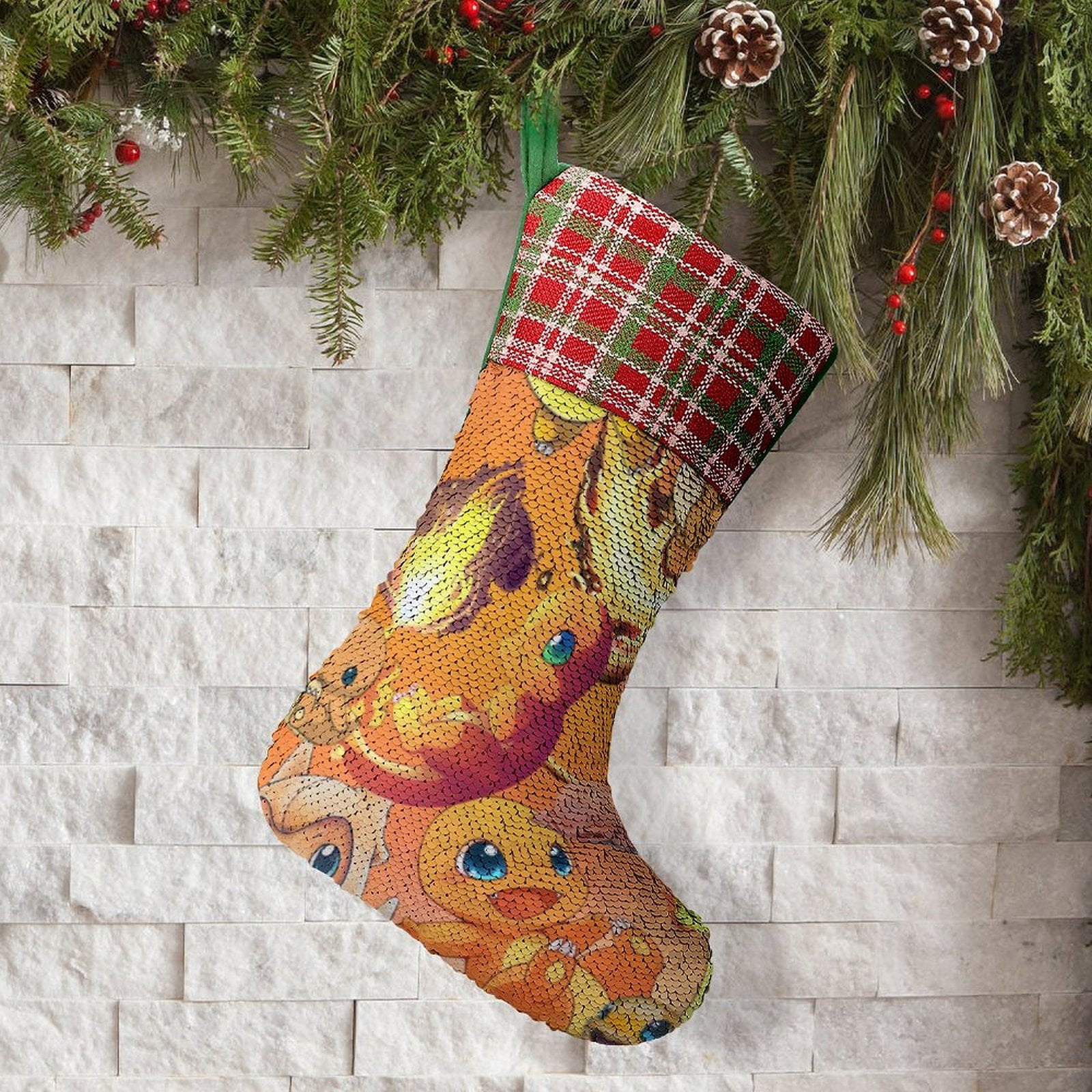 Pokemon Charizard Christmas Stockings,Reversible Color Changing Magical Stocking,Xmas Hanging ...