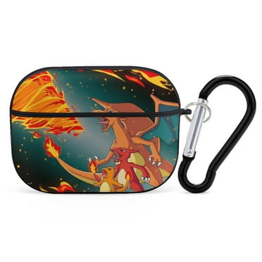 Pokemon_Charmander 3D Printed Case for AirPods Pro Case 2nd 1st Generation Case Cover/AirPod Pro Case Cover, Cute PC Hard Shell Protective Cover for Apple Airpod Case black
