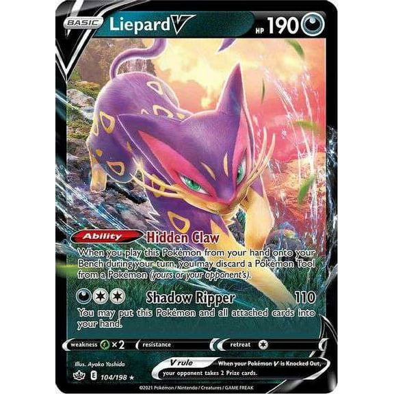 Pokemon Chilling Reign Liepard V #104