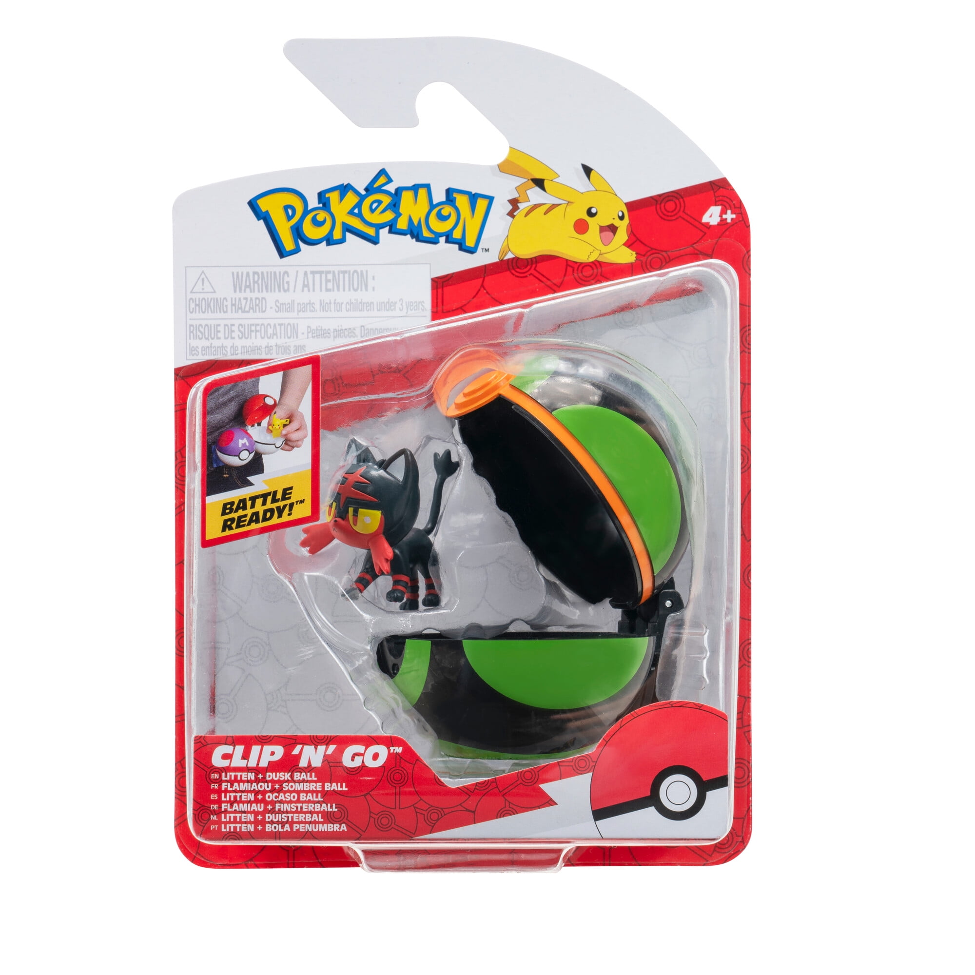 Pokemon Clip 'N' Go Assortment - Includes 2 inch Litten Battle Figure ...