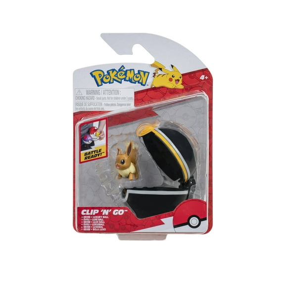 Pokmon Clip 'N' Go Eevee & Luxury Ball - Includes 2 inch Battle Figure & Luxury Ball Accessory