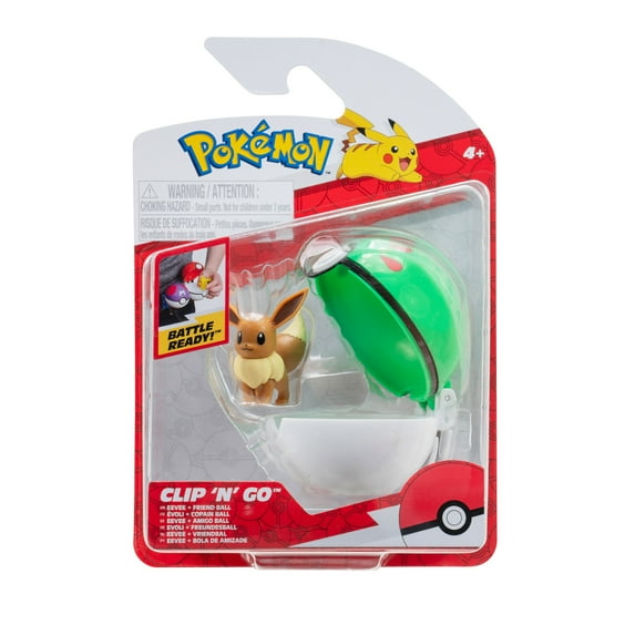 Pokemon Clip ‘N’ Go Eevee and Friend Ball - Includes 2 inch Battle Figure and Accessory