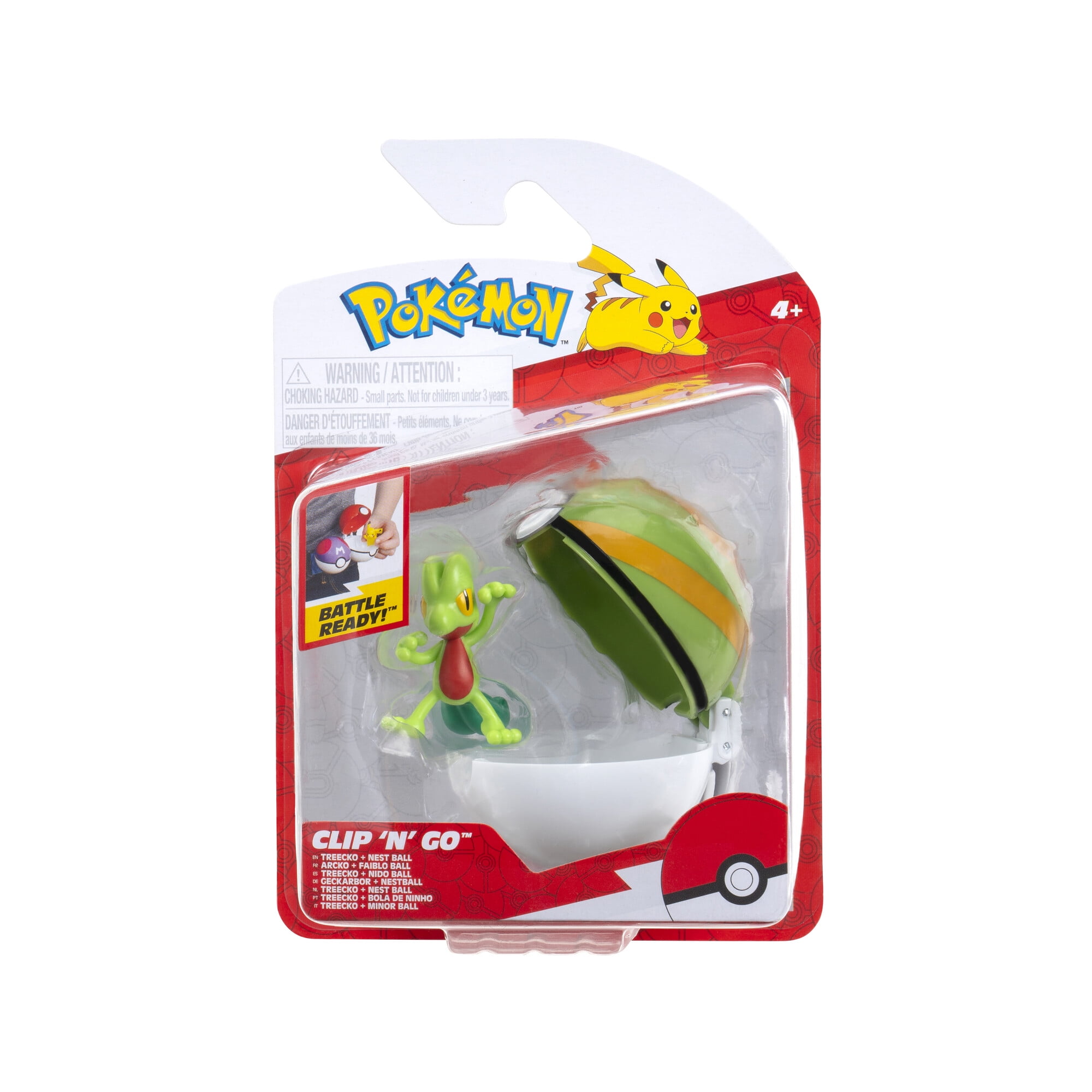 Pokemon Clip ‘N’ Go Treecko and Nest Ball - Includes 2 inch Battle Figure and Nest Ball Accessory
