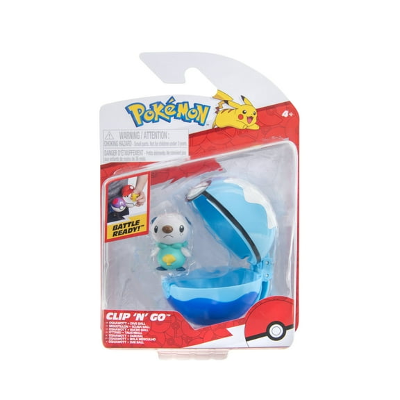 Pokemon Clip N Go Oshawott and Dive Ball - Includes 2 inch Battle Figure and Dive Ball Accessory