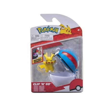 Pokemon Clip 'N' Go Pikachu & Great Ball - Includes 2 inch Battle Figure & Great Ball Accessory