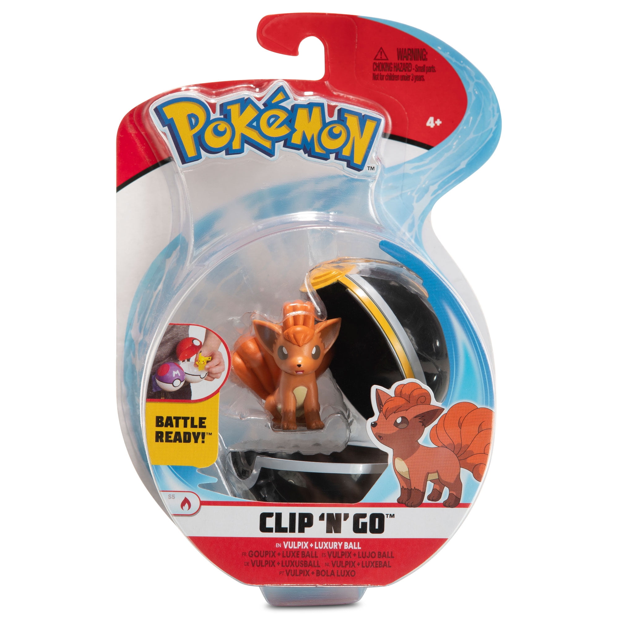 Pokémon Clip N Go - Set 3 Figure Da Battaglia Con Squirtle, Alolan Marowak E Magby, Con Adesivi Bonus, Giocattoli Ufficiali Jazwares, Dai 4 Anni