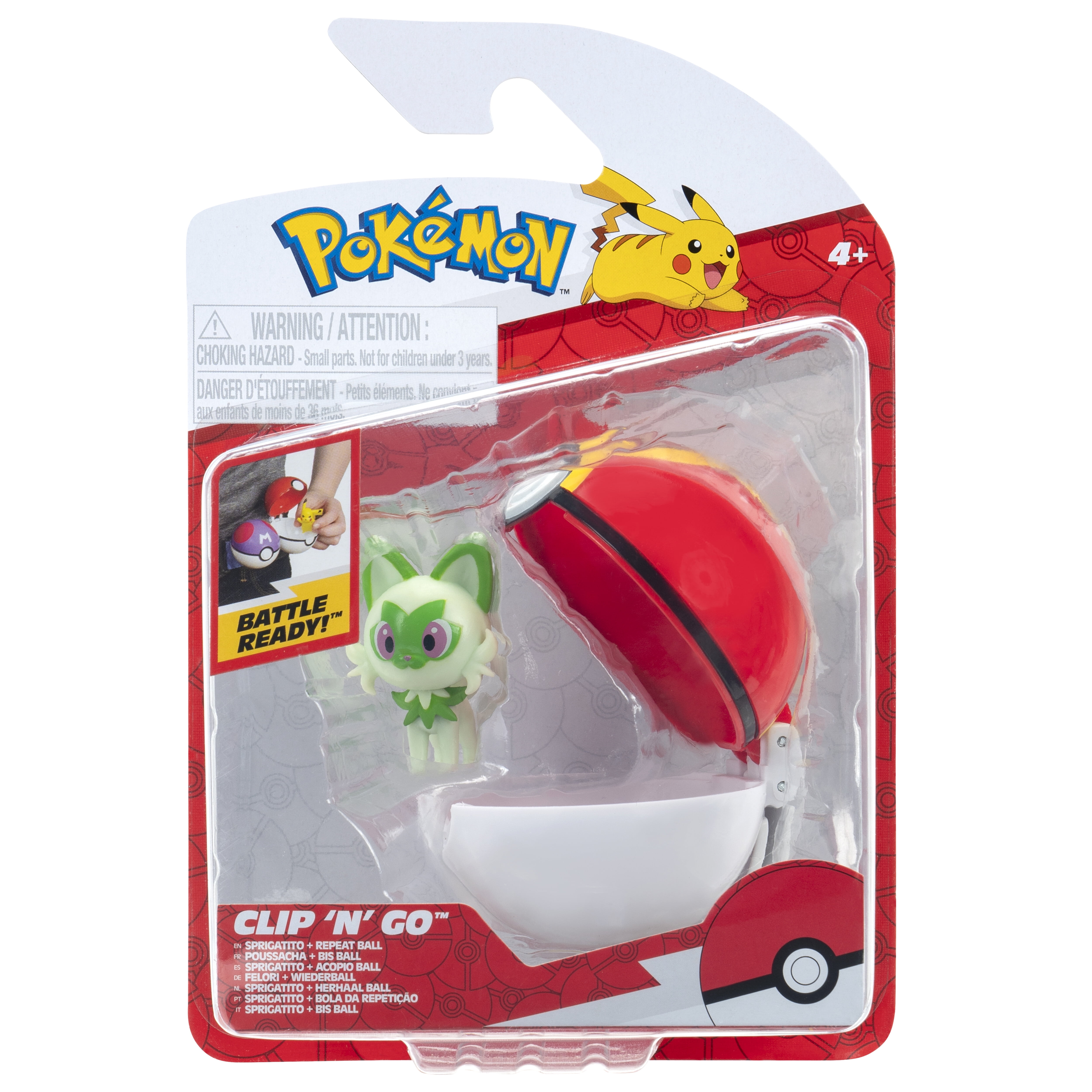 Pokémon Clip ‘N’ Go Chimchar & Repeat Ball Set - 2-Inch Figure With Ball Accessory, Officially Licensed By Jazwares