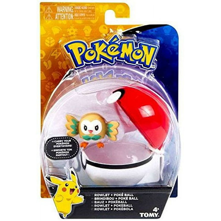 Pokemon Clip and Carry Rowlet Figure with Poke Ball 