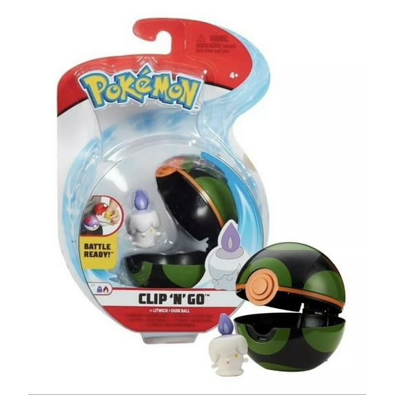 Pokemon Clip ‘N’ Go Litwick and Dusk Ball - Includes 2 inch Battle Figure and Dusk Ball Accessory