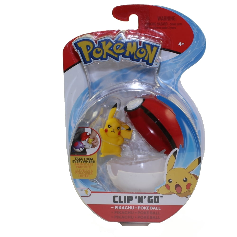 Set Clip 'N' Go De Pokémon Con Figura De Pikachu De 5 Cm Y Poké Ball, Compatible Con Cinturón Pokémon, Oficial Y Para Niños A Partir De 4 Años