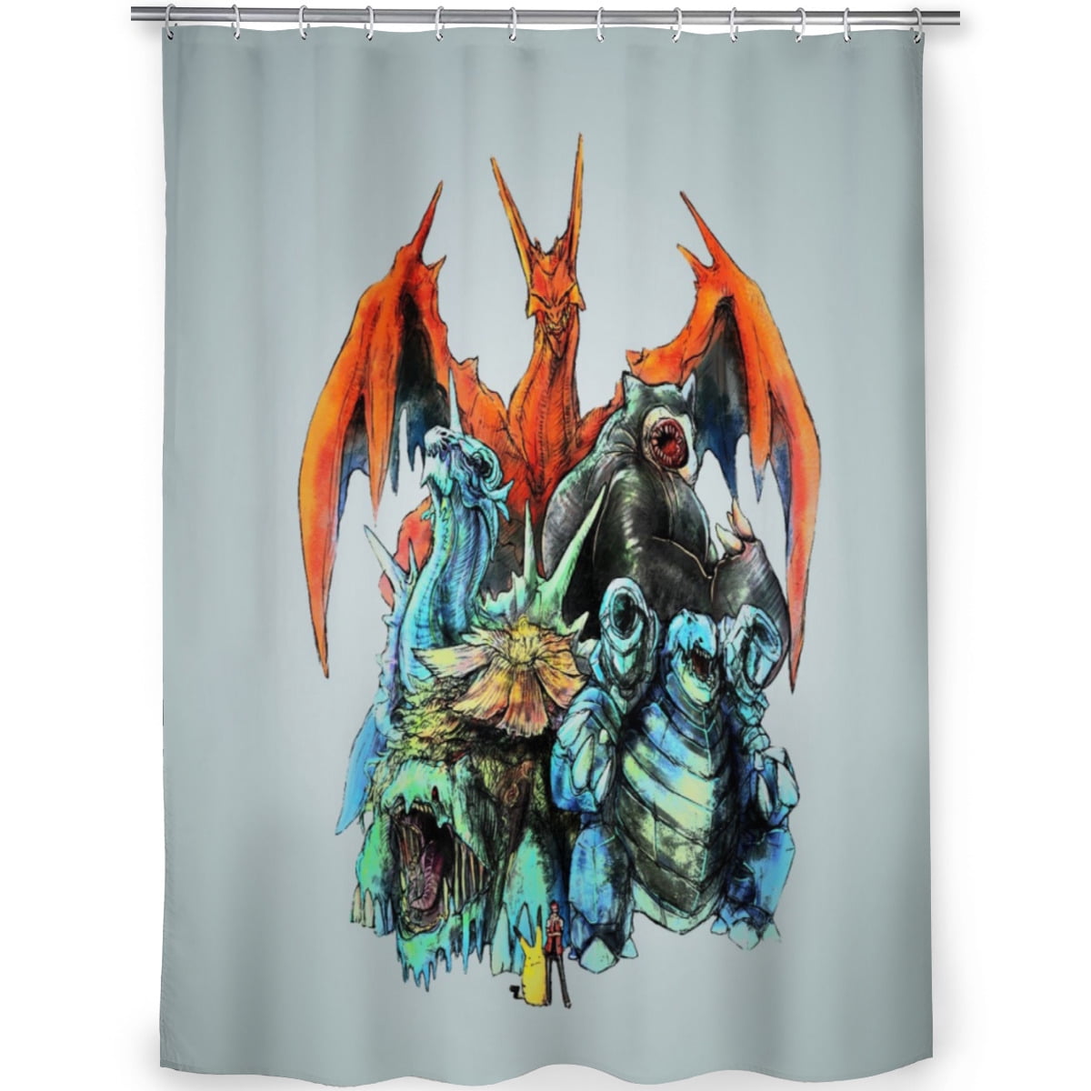 Pokemon Compartment shower curtain for small bathroom, cute shower ...
