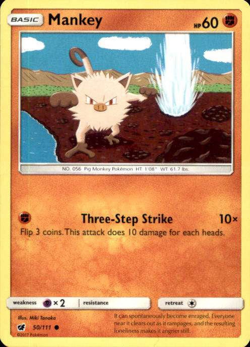 pokemon card mankey 52/114 Common Reverse Holo Near Mint This power cant be used if Mankey is Asleep 000 JAPANESE Pokemon card MANKEY