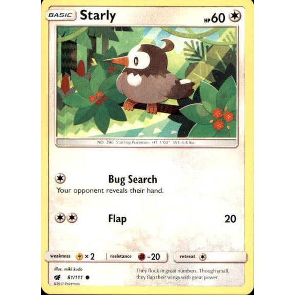 Pokemon Crimson Invasion Common Starly #81