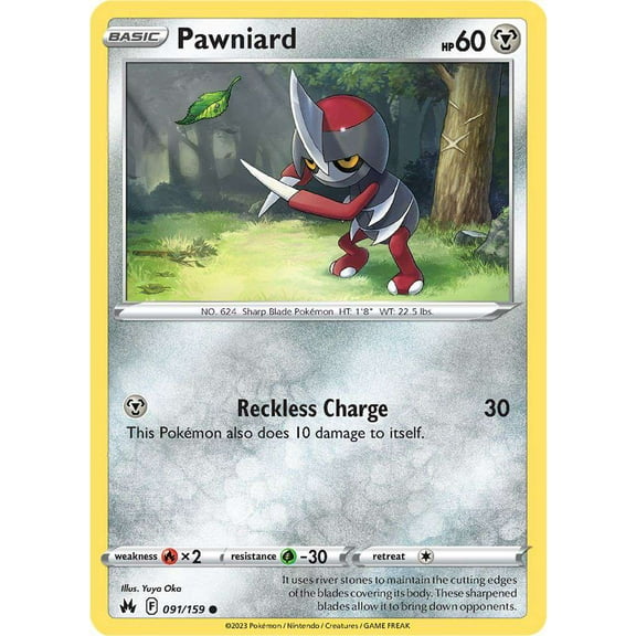 Pokemon Crown Zenith Common Pawniard #91