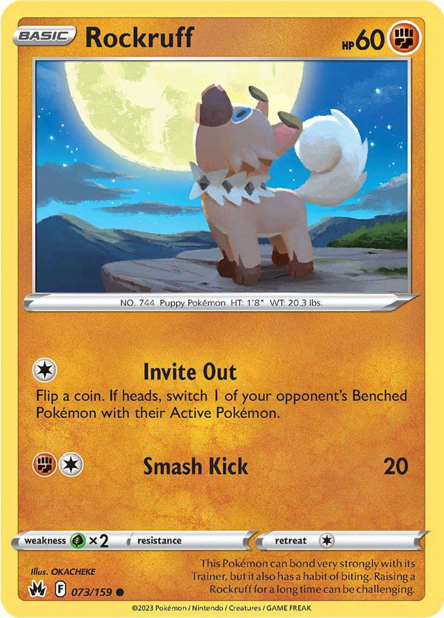 rockruff full art pokemon card – TG07/TG30 – Silver Tempest – Trainer Gallery – Foil : Toys & Games discard an Energy from your opponents Active Pokémon Rockruff - Pokémon TCG Pocket