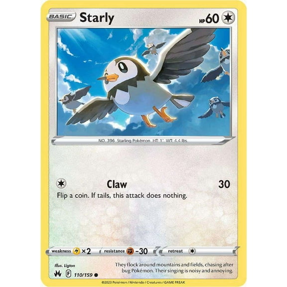 Pokemon Crown Zenith Common Starly #110