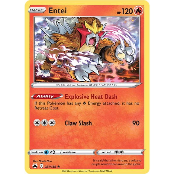 Pokemon Crown Zenith Holo Rare Entei #21
