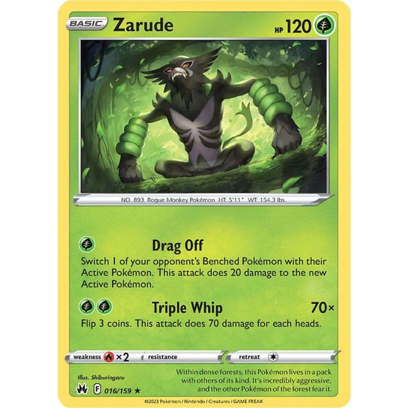 Pokemon Crown Zenith Holo Rare Zarude #16
