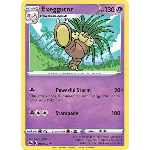 Pokemon Crown Zenith Rare Exeggutor #58