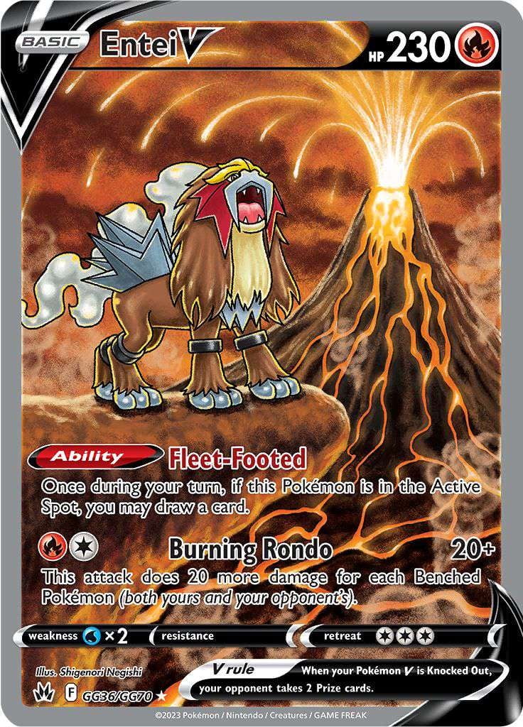 Pokemon Crown Zenith Rare Holo Entei V GG36 - Walmart.com
