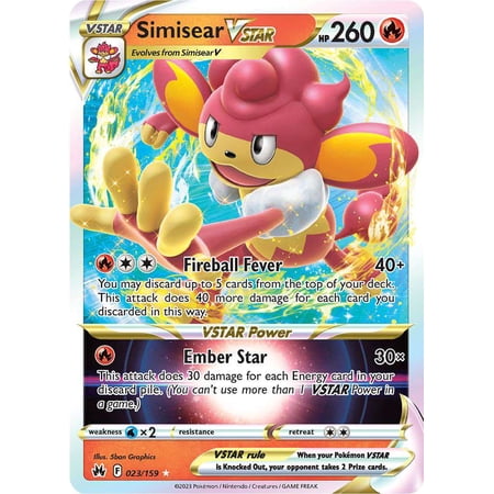 Pokemon Crown Zenith Holo Rare Rare Holo Simisear VSTAR #23