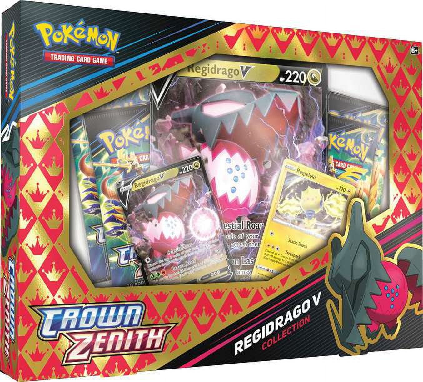 Pokemon Crown Zenith Regidrago V Collection (4 Booster Packs, 2 Foil Promo Cards, Oversized Card & More)