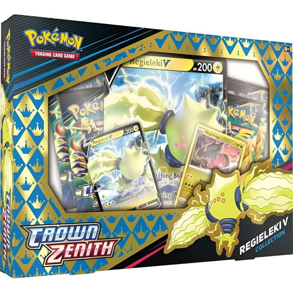 Pokemon Crown Zenith Regieleki V Collection (4 Booster Packs, 2 Foil Promo Cards, Oversized Card & More)