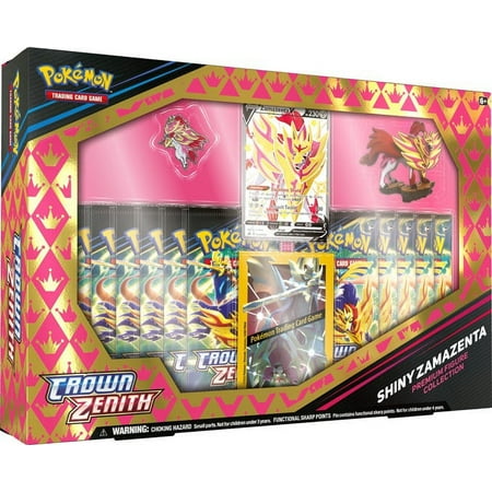 Pokemon Crown Zenith Shiny Zamazenta V Premium Figure Collection (11 Booster Packs, Foil Promo Card, Figure, Pin, 65 Card Sleeves & More)