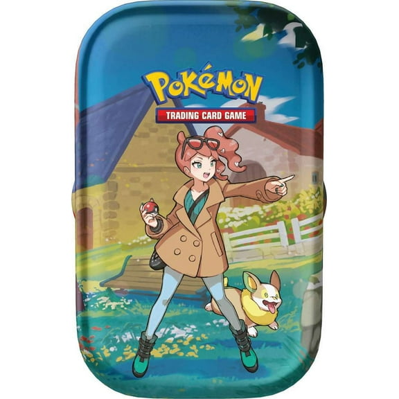 Pokemon Crown Zenith Sonia with Yamper Mini Tin Set (2 Booster Packs, Sticker Sheet & More)