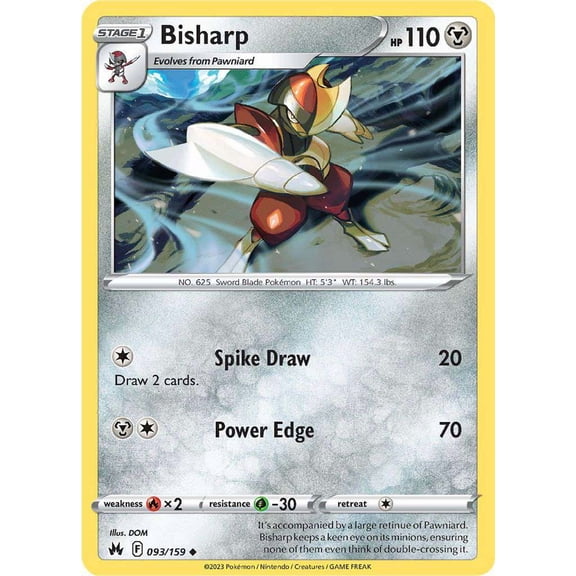 Pokemon Crown Zenith Uncommon Bisharp #93