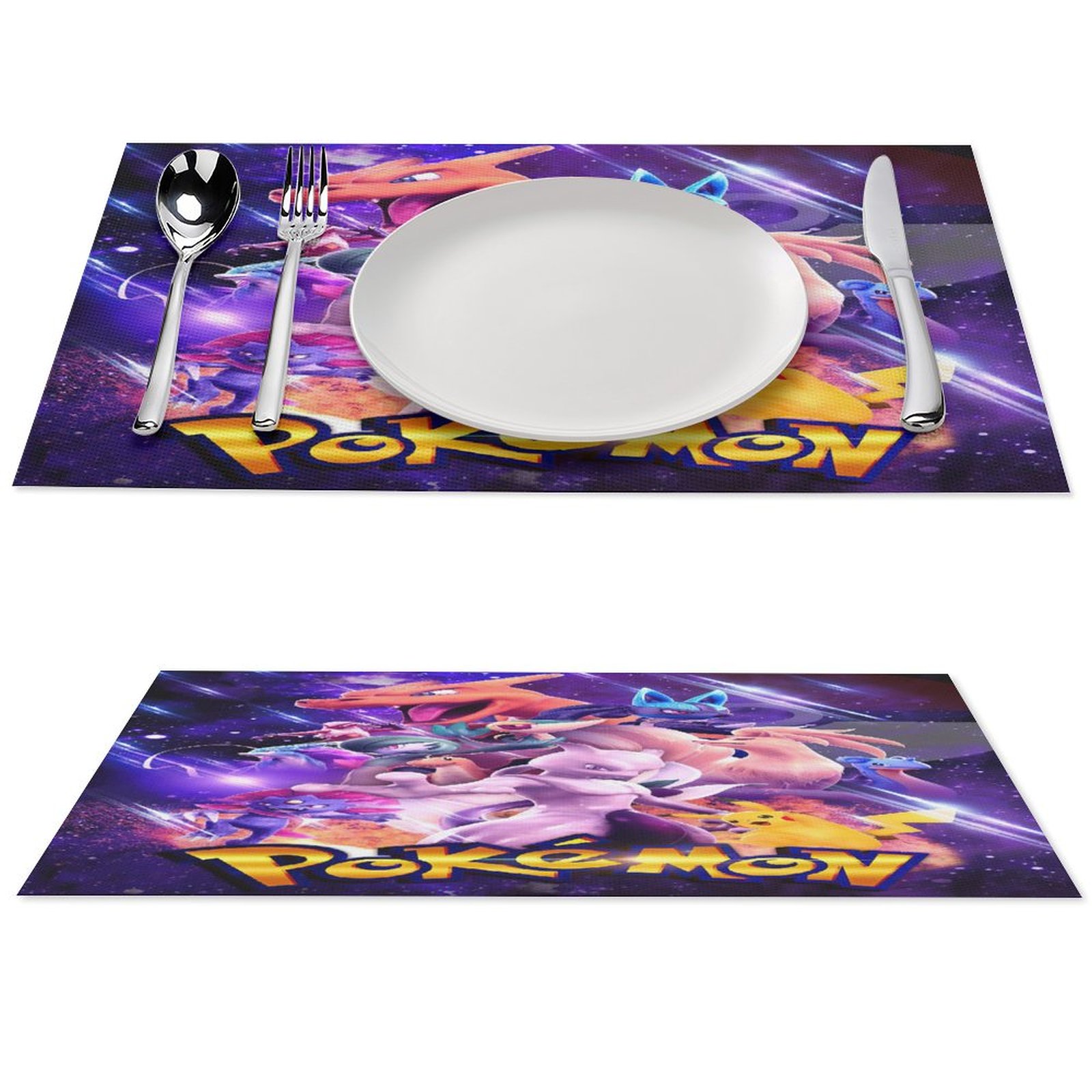 Pokemon Cute cartoon table mat non-slip heat-resistant washable 2 PCS ...