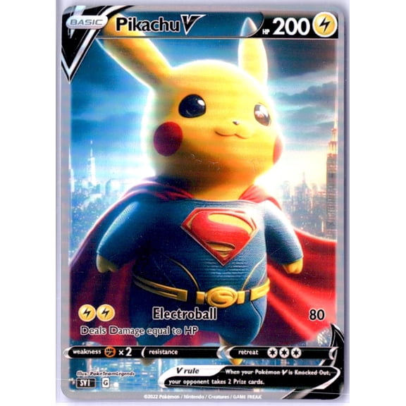 Pokemon DC Pikachu Superman SuperPikachu Holo Trading Card 2022 English