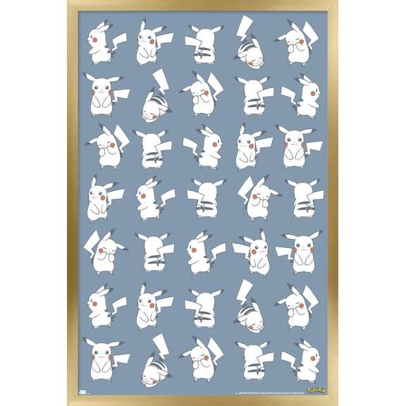 Pokemon: Daily Sketch - Pikachu Wall Poster, 14.725" x 22.375" Framed