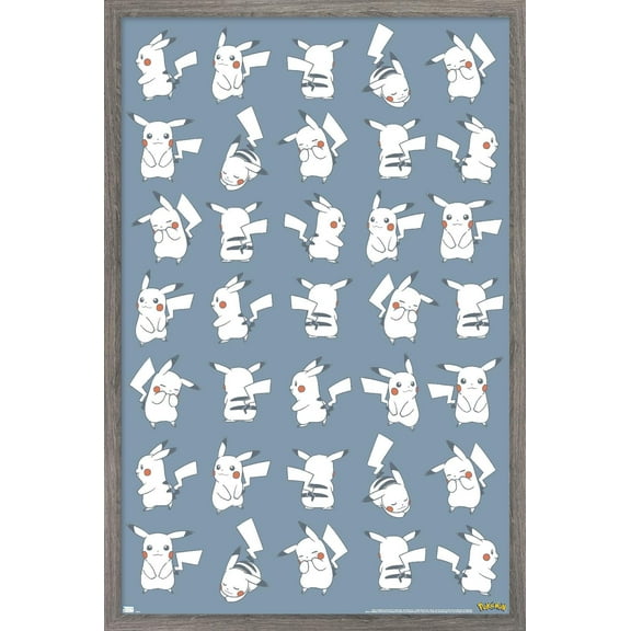 Pokemon: Daily Sketch - Pikachu Wall Poster, 22.375" x 34" Framed