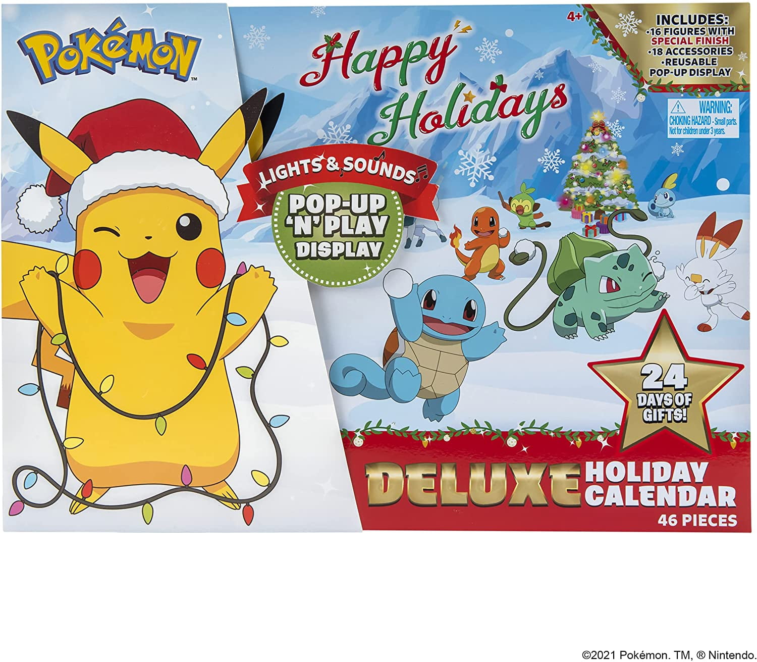 Pokemon Calendar 2021-2022: Calendar 2021-2022 with 18 colored