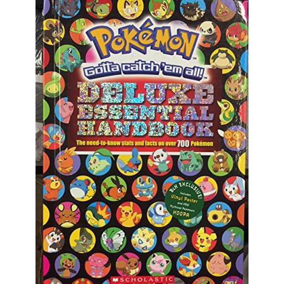 Pre-Owned Pokemon Deluxe Essential Handbook B&N exclusive edition with Vinyl Poster by Scholastic Hardcover, English