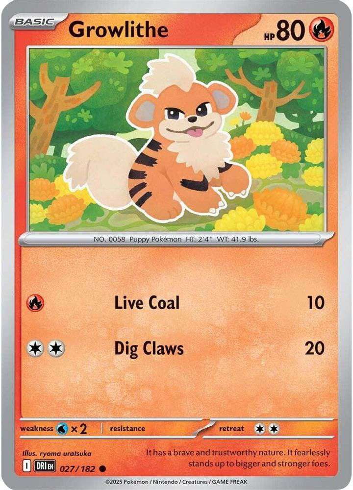 growlithe basic pokemon card value Secret Wonders Common Travis Lanham Original 1995 Growlithe Card |