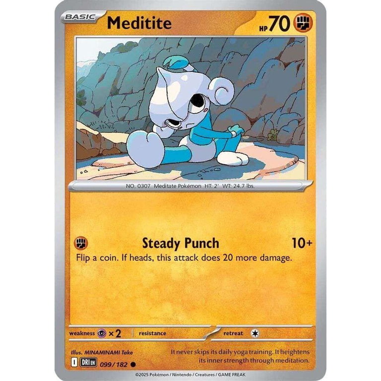 Pokemon Destined Rivals Common Meditite #99 - Walmart.com