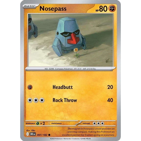 Pokemon Destined Rivals Common Nosepass #97