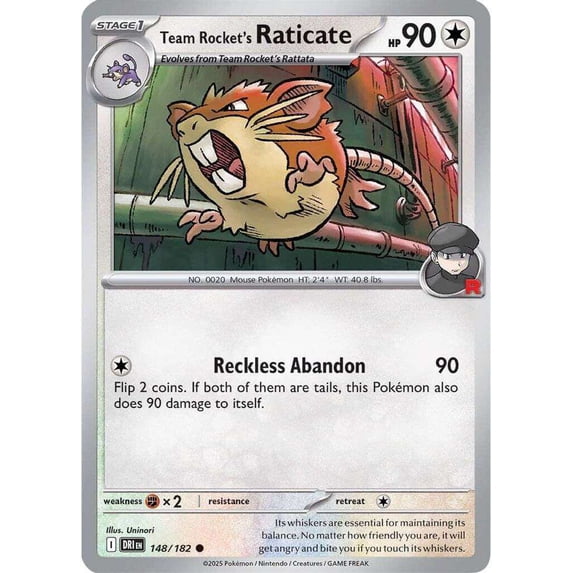 Pokemon Destined Rivals Common Team Rocket's Raticate #148