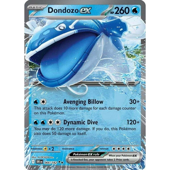 Pokemon Destined Rivals Double Rare Dondozo ex #66