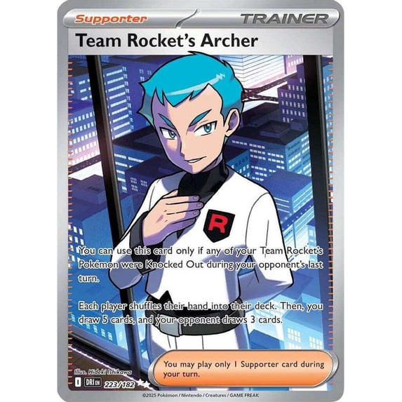 Pokemon Destined Rivals Ultra Rare Team Rocket's Archer #223