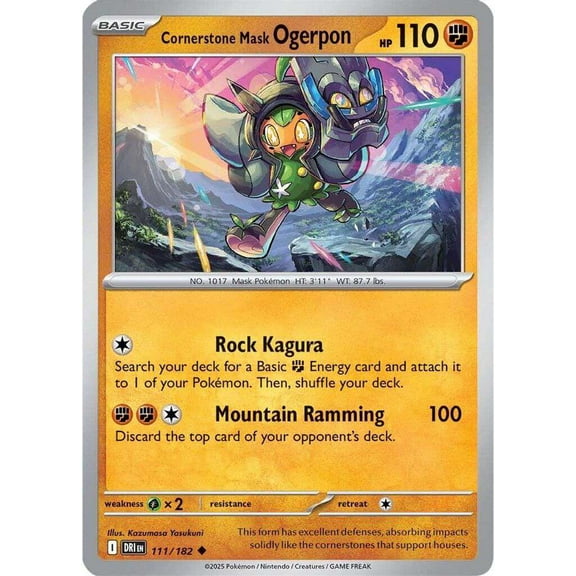 Pokemon Destined Rivals Uncommon Cornerstone Mask Ogerpon #111