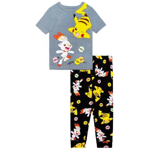 Pokemon Boys 2-Piece Long Sleeve Top and Pant Snug Fit Pajama Set, Sizes 4-11