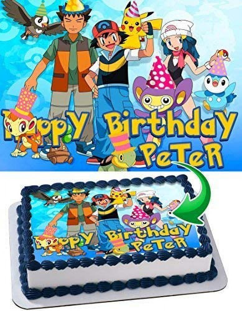 Pokemon Edible Cake Image Topper Personalized Picture 1/4 Sheet (8x10.5)