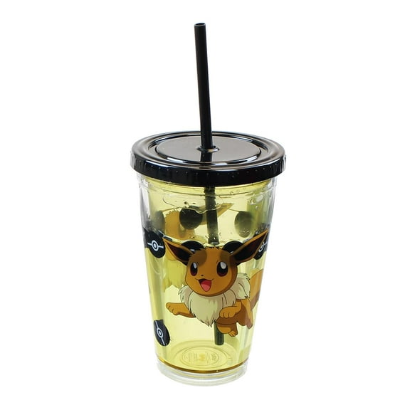 Pokemon Eevee 18oz Carnival Cup w/ Floating Confetti Pokeballs